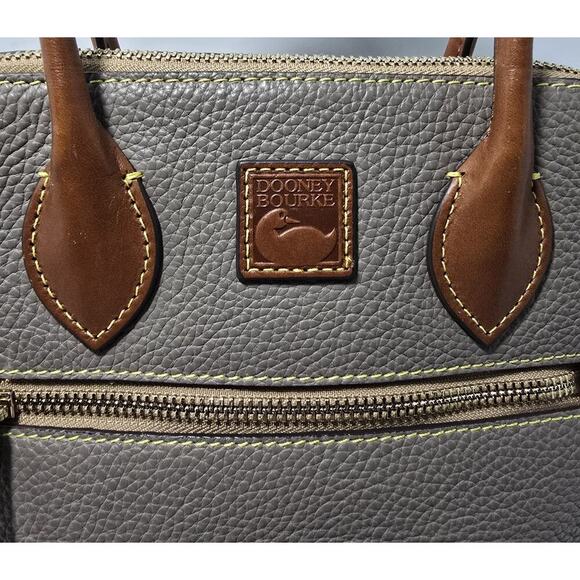 Dooney & Bourke Domed Satchel /Crossbody Taupe/Tan Pebble Leather & Tan Wallet - Picture 4 of 16